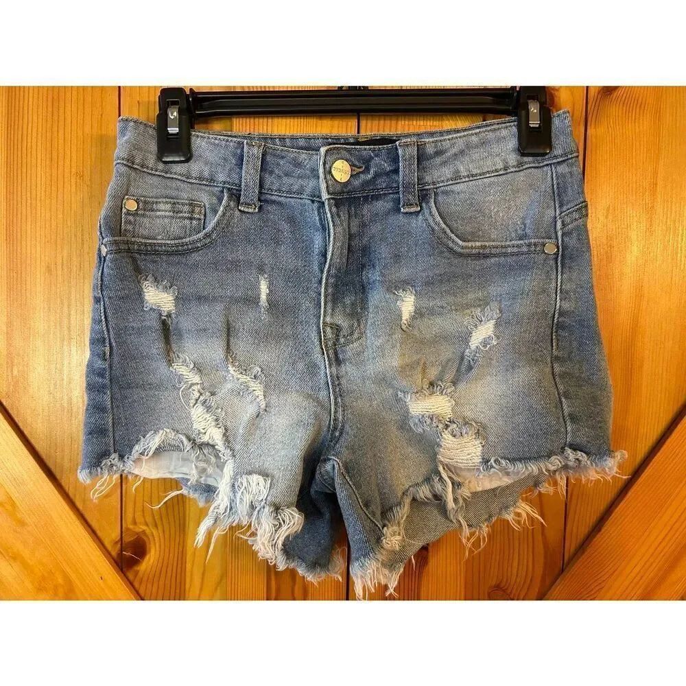Kendall & Kylie Junior’s Light Wash The Icon Short Cut Off Jean Shorts Size 3 (8